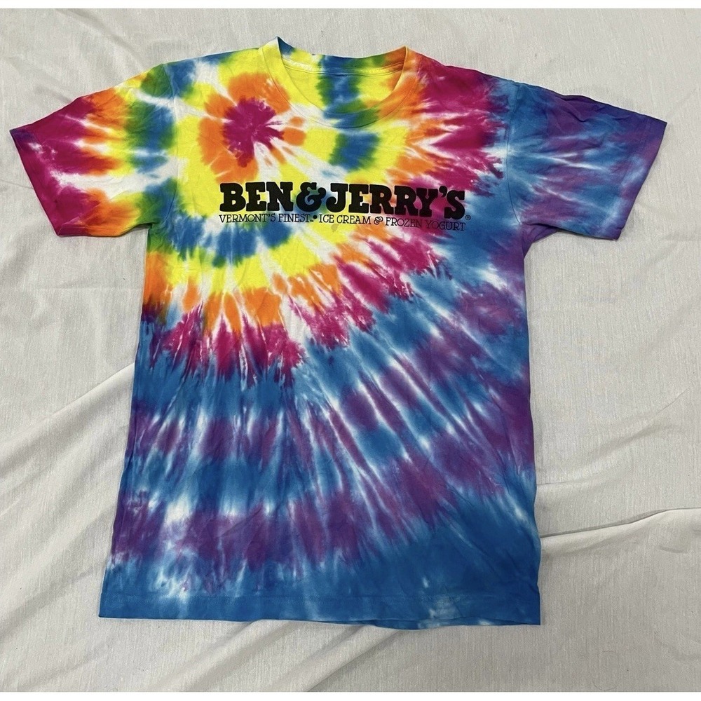 Vintage Ben & Jerry's Tie Dye T Shirt Vermont Ice Cream Men's M Ski Snowboard Y2